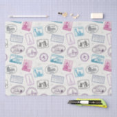 Vintage Travel/Stamps Tissuepapier (Craft)