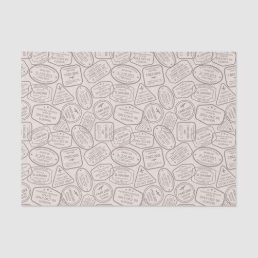 Vintage Travel/Stamps Tissuepapier (Voorkant)