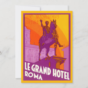 Vintage Travel, Statue Le Grand Hotel Roma, Italië