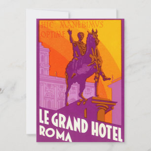 Vintage Travel, Statue Le Grand Hotel Roma, Italië