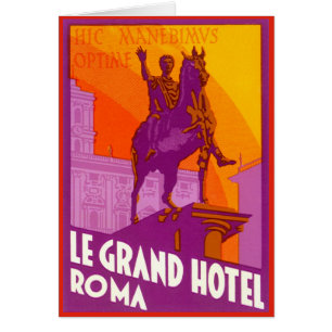 Vintage Travel, Statue Le Grand Hotel Roma, Italië