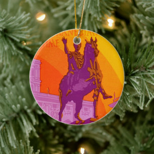 Vintage Travel, Statue Le Grand Hotel Roma, Italië Keramisch Ornament