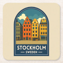 Vintage Travel Stockholm Sweden Old Town Retro