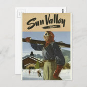 Vintage Travel Sun Valley Idaho Briefkaart (Voorkant / Achterkant)