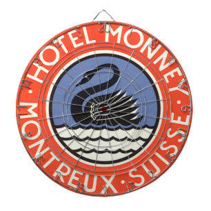 Vintage Travel, Swan Bird Hotel Monney Zwitserland Dartbord
