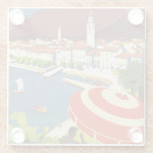 Vintage Travel Switzerland Poster Glazen Onderzetter (Achterkant)