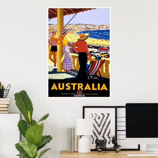Vintage Travel Sydney Australië Poster (Thuiskantoor)