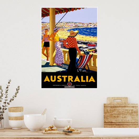 Vintage Travel Sydney Australië Poster (Keuken)