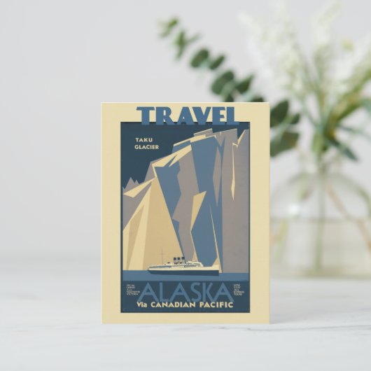 Vintage Travel Taku Glacier, Alaska Briefkaart (Staand voorkant)