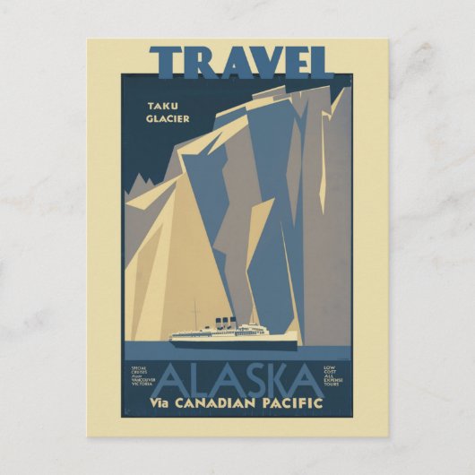 Vintage Travel Taku Glacier, Alaska Briefkaart (Voorkant)