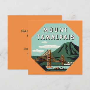 Vintage Travel, Tamalpais Mountain of Mount Tam Kaart