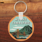 Vintage Travel, Tamalpais Mountain of Mount Tam Sleutelhanger (Voorkant)
