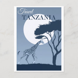 Vintage Travel Tanzania Afrikaanse Giraffe Briefkaart