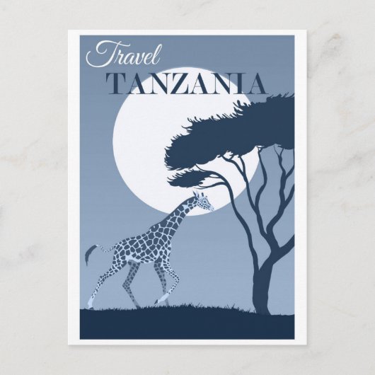 Vintage Travel Tanzania Afrikaanse Giraffe Briefkaart (Voorkant)