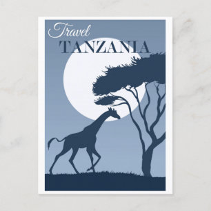 Vintage Travel Tanzania Afrikaanse Giraffe Briefkaart