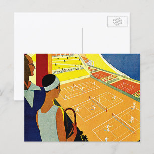 Vintage Travel, Tennis, Sport, Monte Carlo Monaco Briefkaart