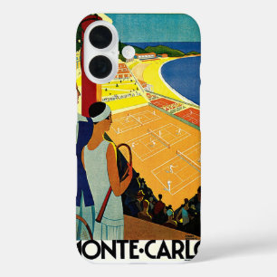Vintage Travel, Tennis, Sport, Monte Carlo Monaco iPhone 16 Hoesje