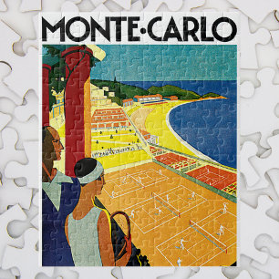 Vintage Travel, Tennis, Sport, Monte Carlo Monaco Legpuzzel