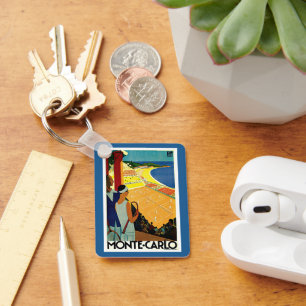 Vintage Travel, Tennis, Sport, Monte Carlo Monaco Sleutelhanger