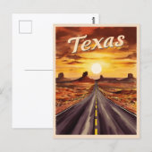 Vintage Travel Texas Landschap Retro Schilderachti Briefkaart (Voorkant / Achterkant)