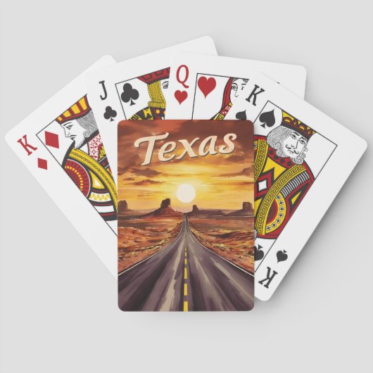 Vintage Travel Texas Landschap Retro Schilderachti Pokerkaarten (Achterkant)