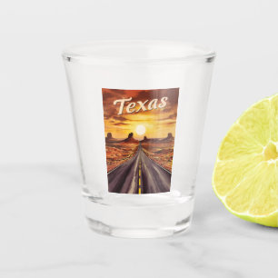 Vintage Travel Texas Landschap Retro Schilderachti Shot Glas