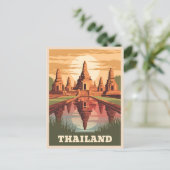 Vintage Travel Thailand Boeddhistische Tempel Zons Briefkaart (Staand voorkant)