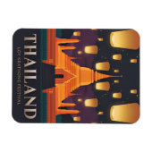 Vintage Travel Thailand Lantern Festival Retro Magneet (Horizontaal)