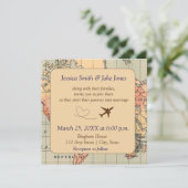 Vintage, Travel Themed Wedding Invite Kaart (Staand voorkant)