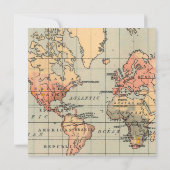 Vintage, Travel Themed Wedding Invite Kaart (Achterkant)