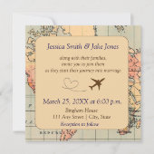 Vintage, Travel Themed Wedding Invite Kaart (Voorkant)