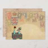 Vintage Travel Thmed Invites Kaart (Voorkant / Achterkant)