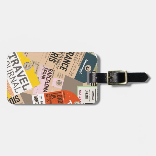 Vintage Travel Tickets Bagagelabel (Voorkant horizontaal)