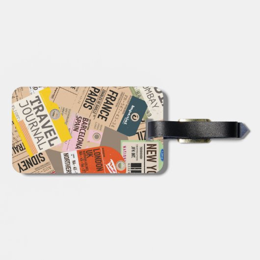 Vintage Travel Tickets Bagagelabel (Achterkant horizontaal)
