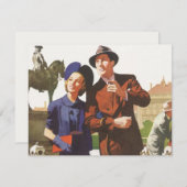 Vintage Travel, toeristen op Vacation Sightsee (Voorkant / Achterkant)