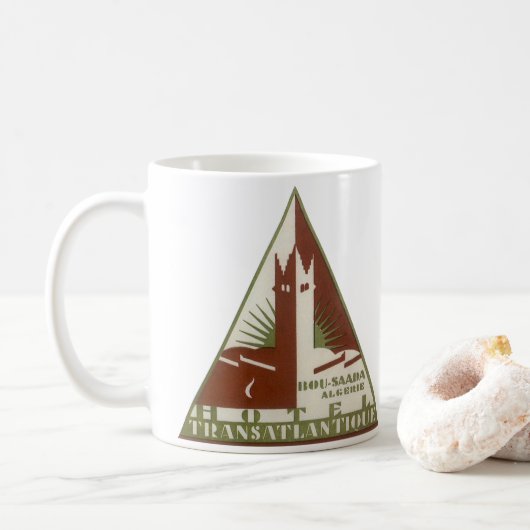 Vintage Travel, Trans-Atlantique Hotel, Algerije Koffiemok (Met donut)