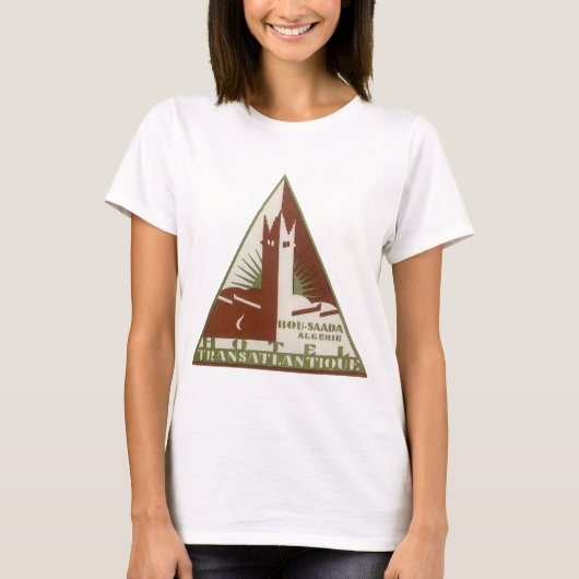 Vintage Travel, Trans-Atlantique Hotel, Algerije T-shirt (Voorkant)