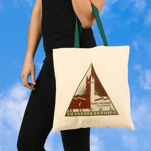 Vintage Travel, Trans-Atlantique Hotel, Algerije Tote Bag