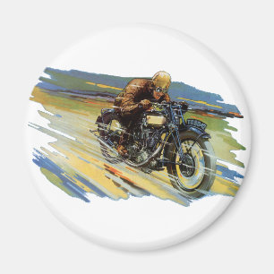 Vintage Travel Transportation, Racing Motorcycle Magneet