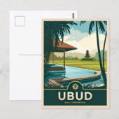 Vintage Travel Ubud Bali Indonesië Retro Schildera Briefkaart (Voorkant / Achterkant)