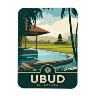 Vintage Travel Ubud Bali Indonesië Retro Schildera Magneet