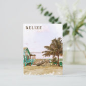 Vintage Travel Vacation Beach House Belize Briefkaart (Staand voorkant)