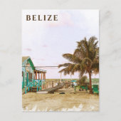 Vintage Travel Vacation Beach House Belize Briefkaart (Voorkant)