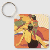 Vintage Travel, Vakantie op een cruiseschip Sleutelhanger (Voorkant)