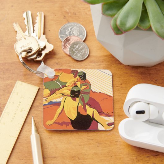 Vintage Travel, Vakantie op een cruiseschip Sleutelhanger (Bureau)