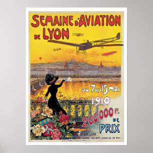 Vintage Travel van Lyon Frankrijk Poster