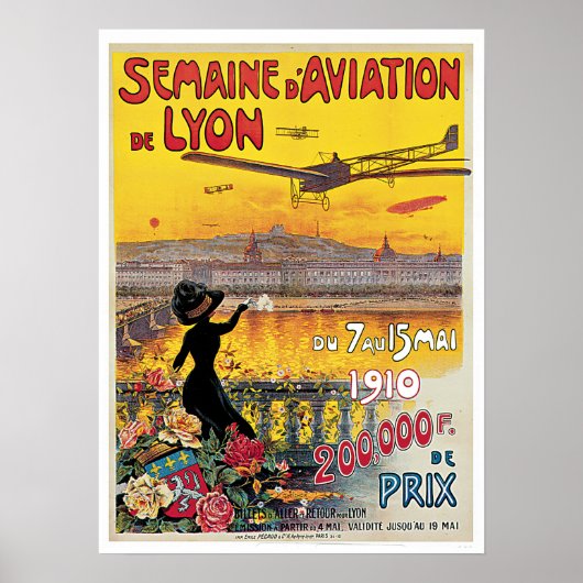Vintage Travel van Lyon Frankrijk Poster (Voorkant)