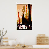 Vintage Travel Venezia Italië Poster (Keuken)