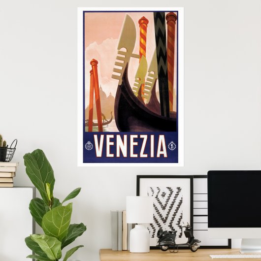 Vintage Travel, Venezia, Venetië, Italië Poster (Thuiskantoor)