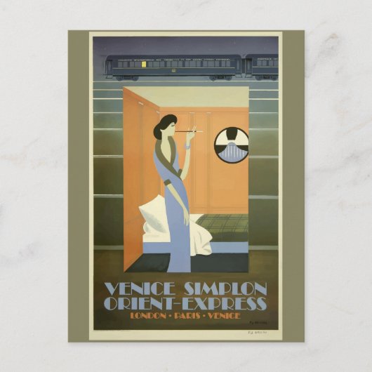 Vintage Travel Venice Orient Express Briefkaart (Voorkant)